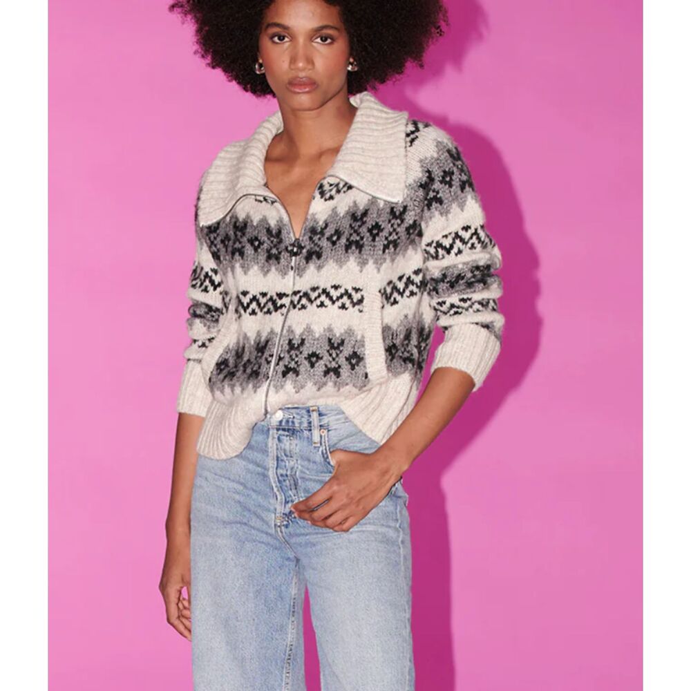 SAYLOR Daria Fair Isle‎ Knit Cardigan Medium
